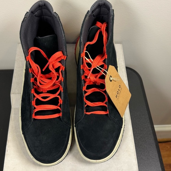 HOLO Stylish Black, red and Tan high top Men's Sneakers, Size 10, NWT - Picture 8 of 11